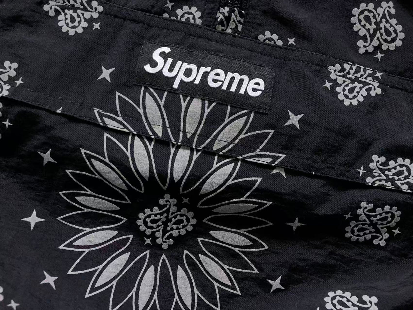 Supreme Reflective Bandana Anorak Black