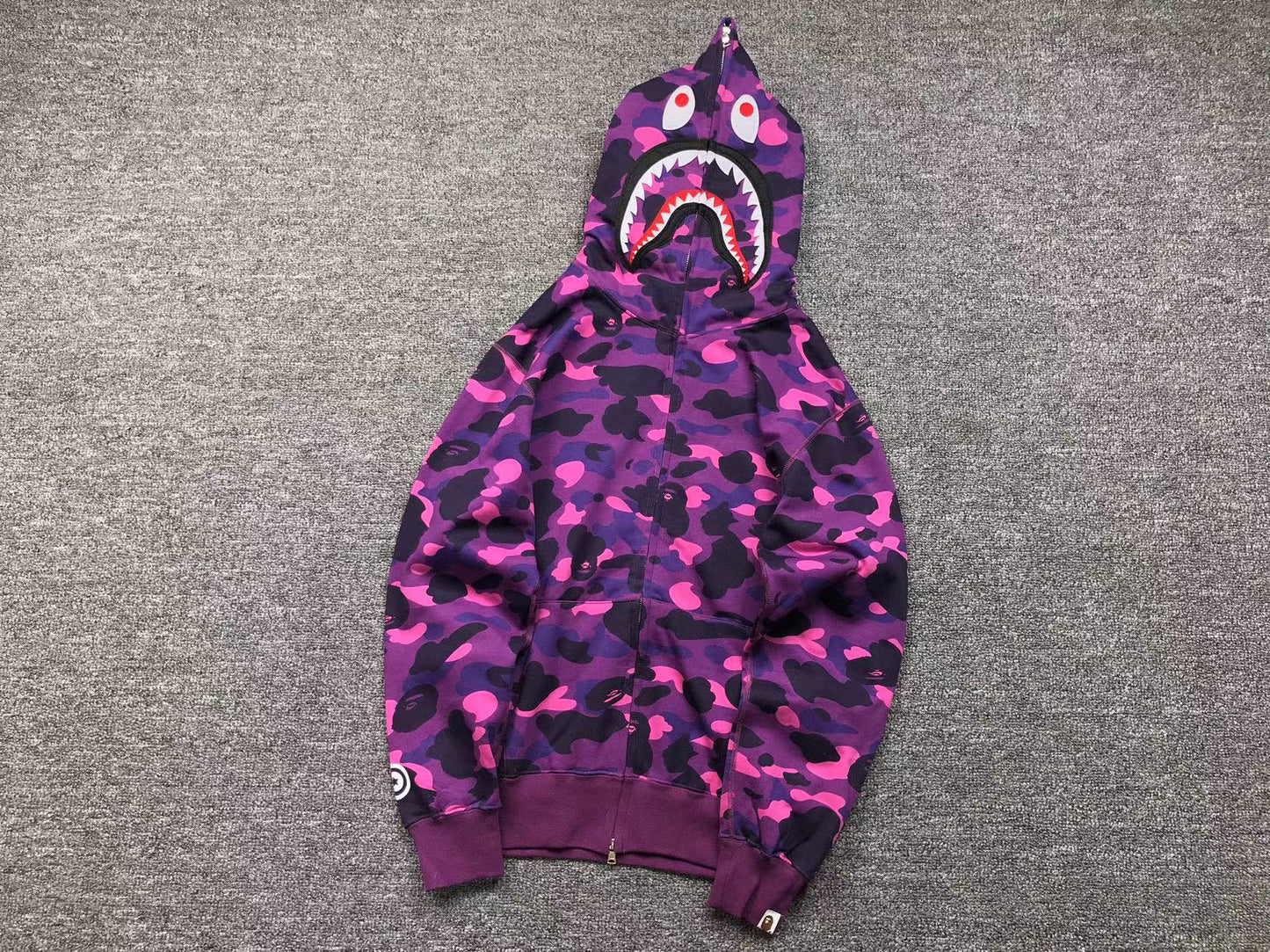 BAPE COLOR CAMO SHARK FULL ZIP HOODIE PURPLE