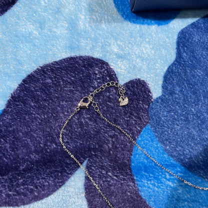 Collar Swarovski Swan Plateado Azul