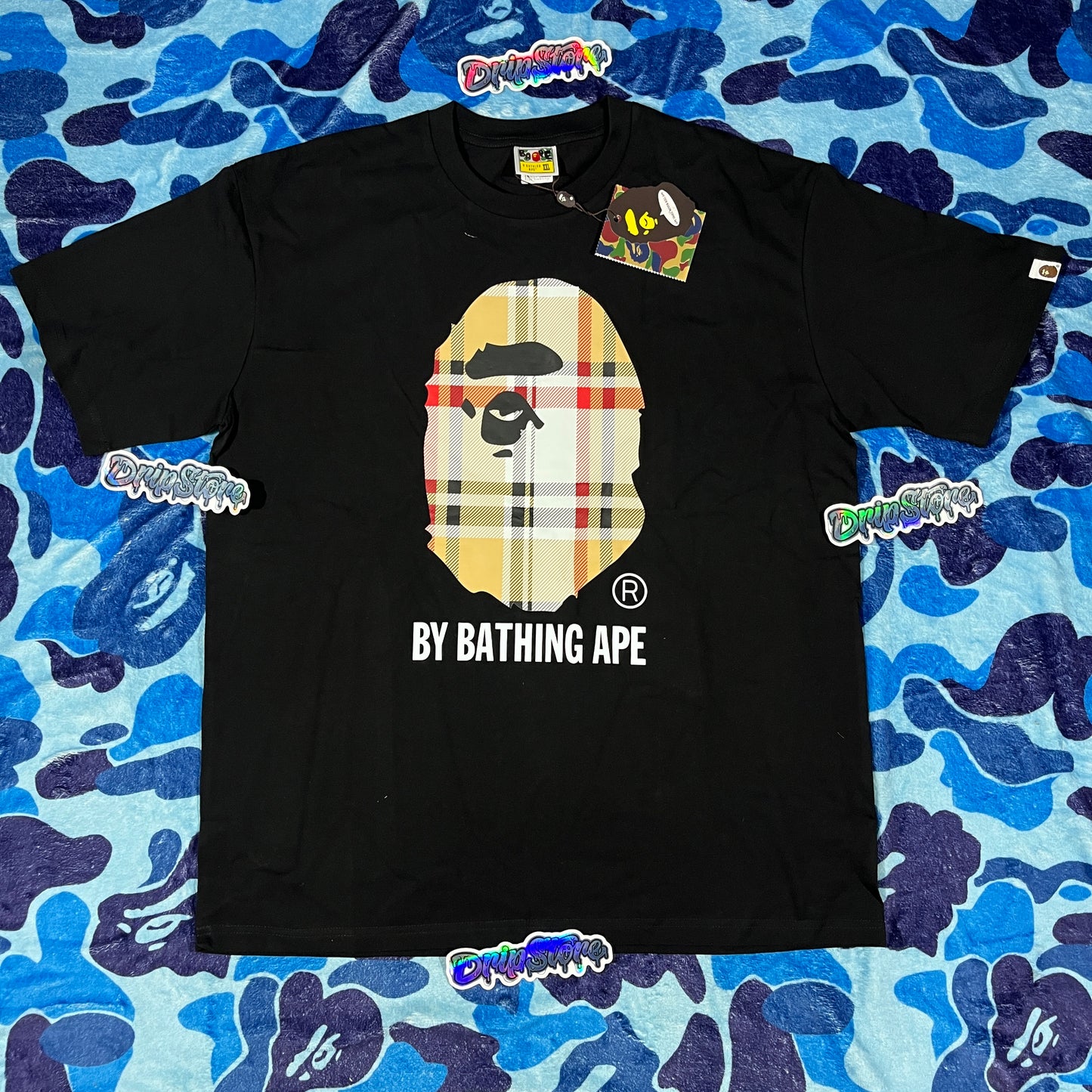 Remera Bape x Burberry Negra XXL