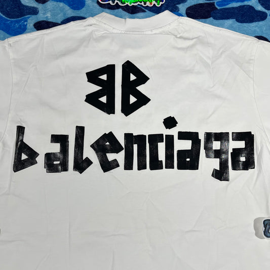 Remera Balenciaga Tape Blanca M