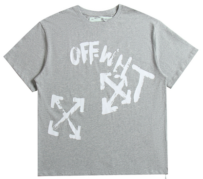 OFF-WHITE PAINT SCRIPT OVER SKATE S/S TEE GREY