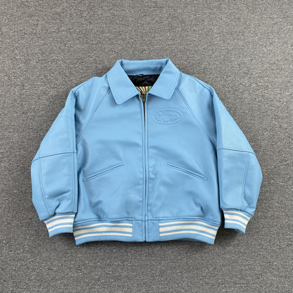 Corteiz-Leather-Jacket-Blue-2-Drip Store Argentina