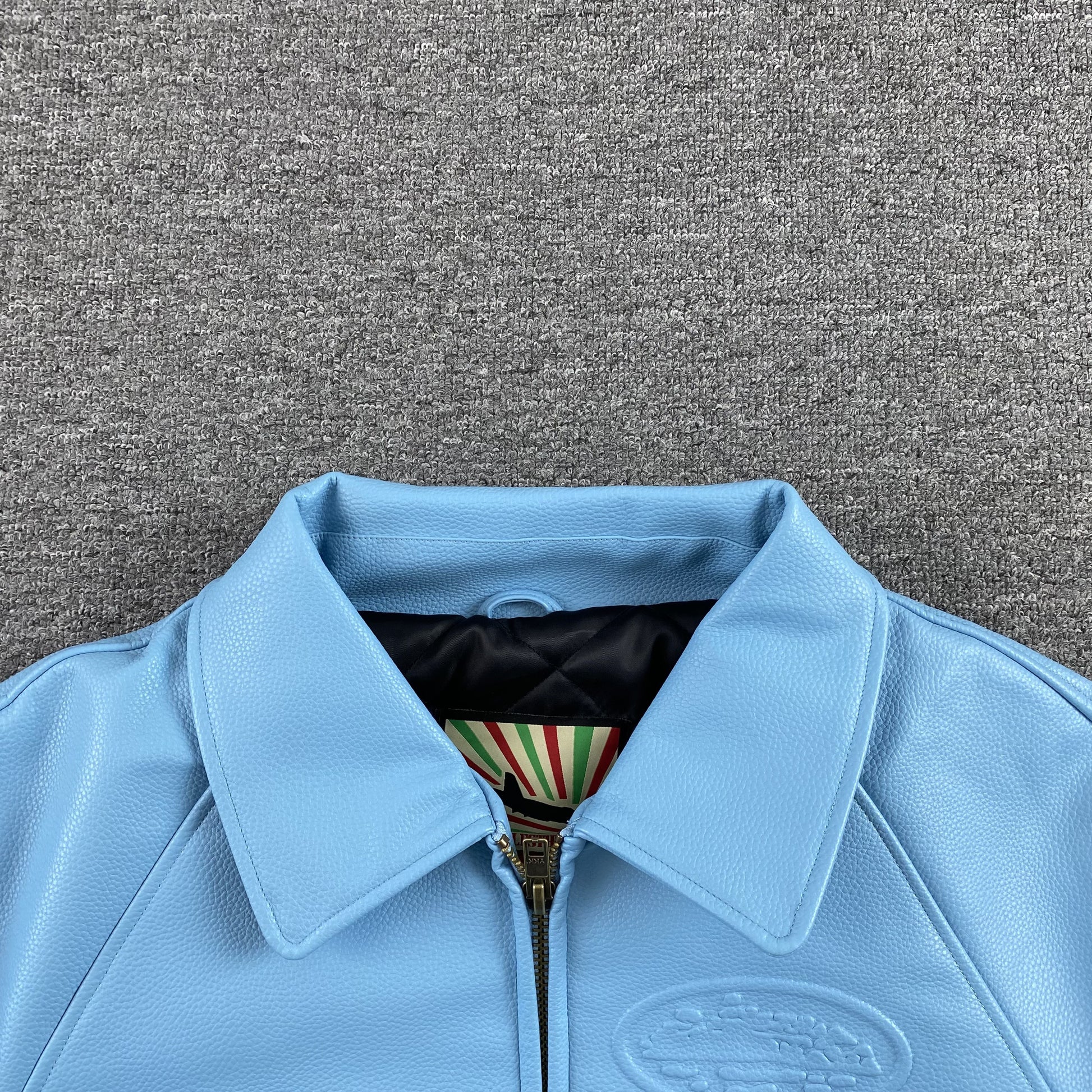 Corteiz-Leather-Jacket-Blue-5-Drip Store Argentina