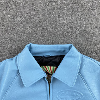 Corteiz-Leather-Jacket-Blue-5-Drip Store Argentina