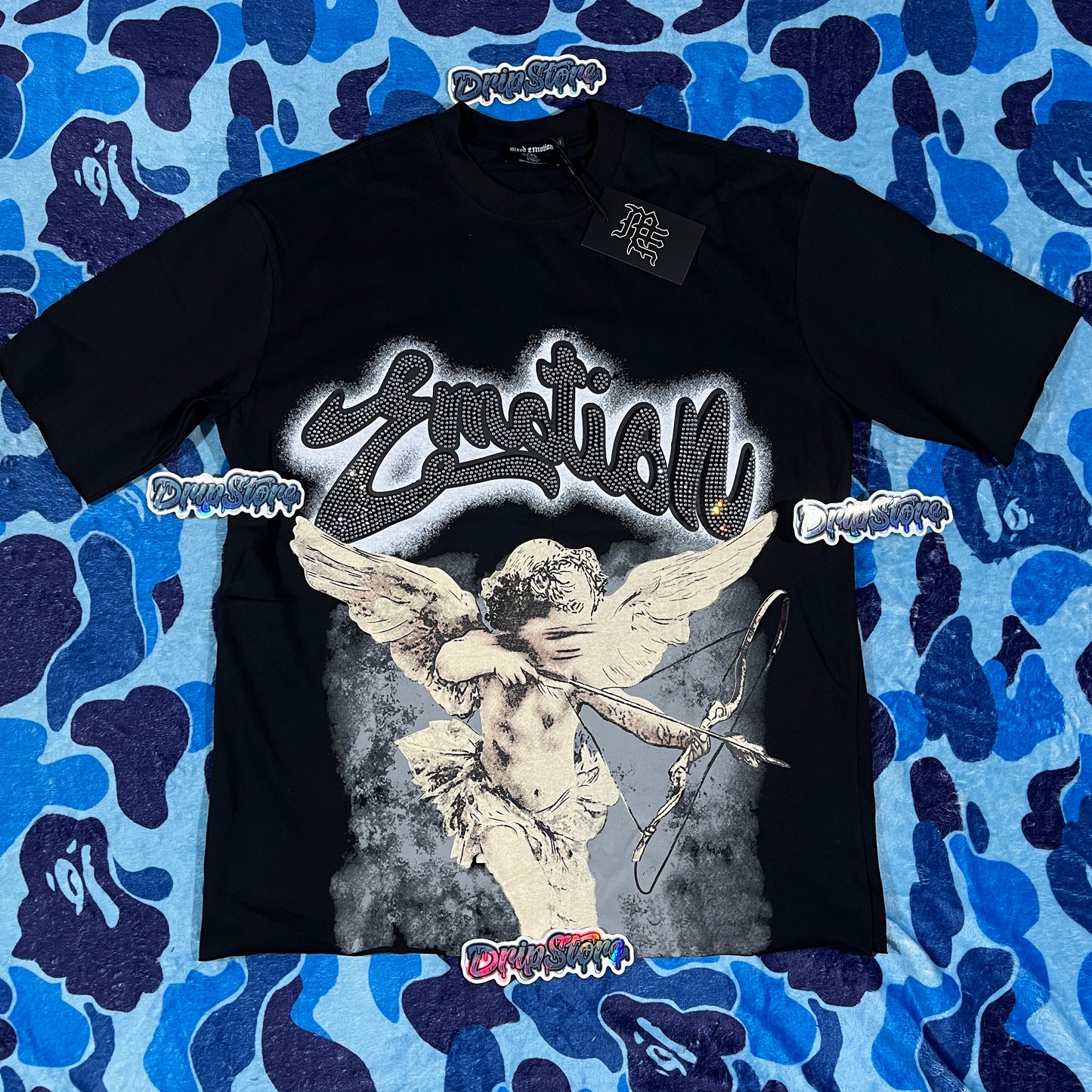 Remera Mixed Emotion Rhinestone Negra XL