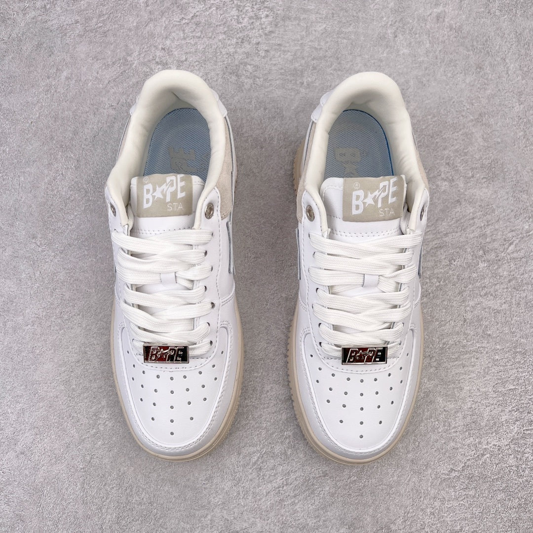 A Bathing Ape Bape Sta Low Suede Heel White