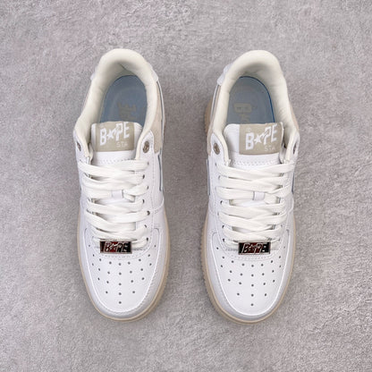 A Bathing Ape Bape Sta Low Suede Heel White