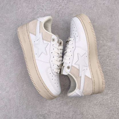 A Bathing Ape Bape Sta Low Suede Heel White