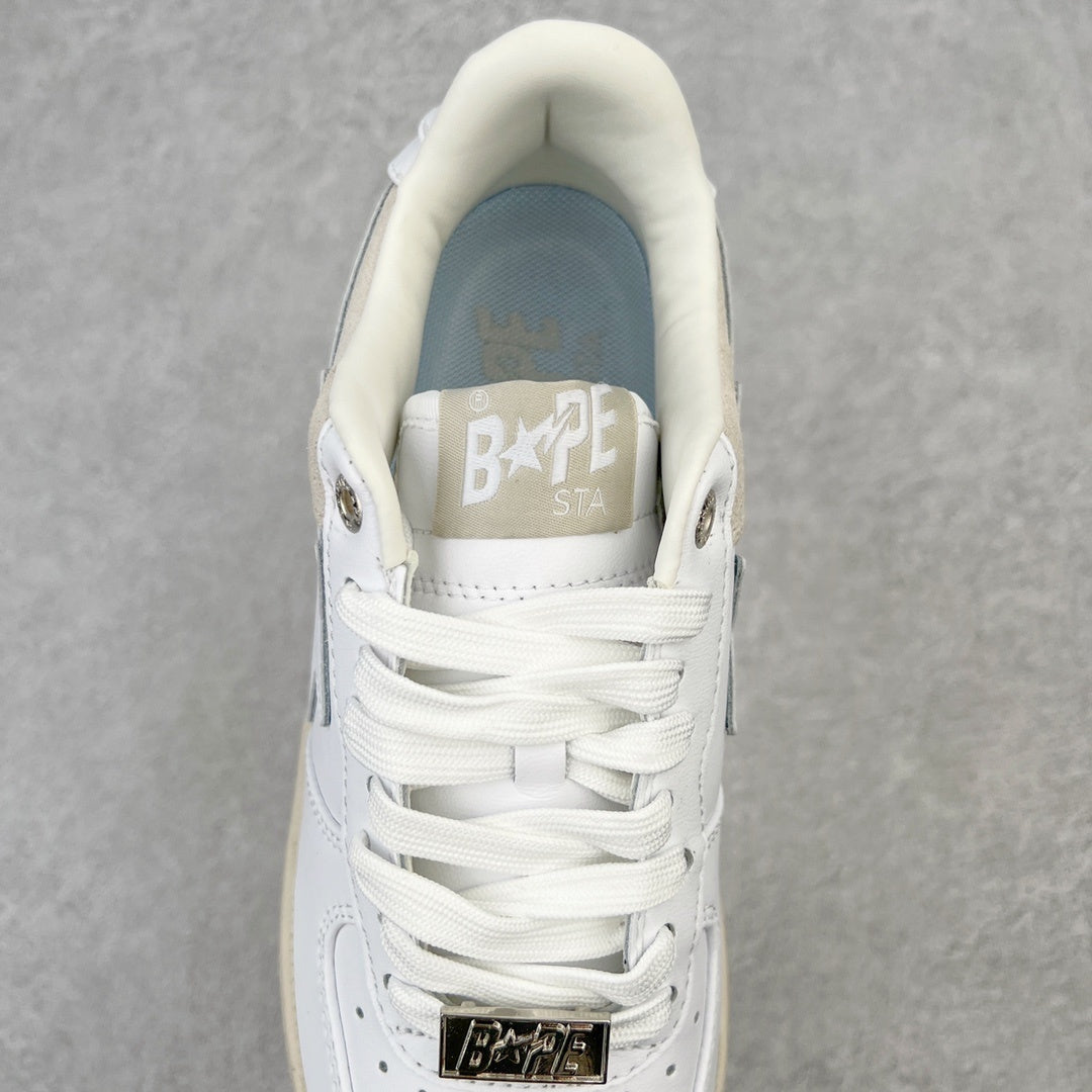 A Bathing Ape Bape Sta Low Suede Heel White
