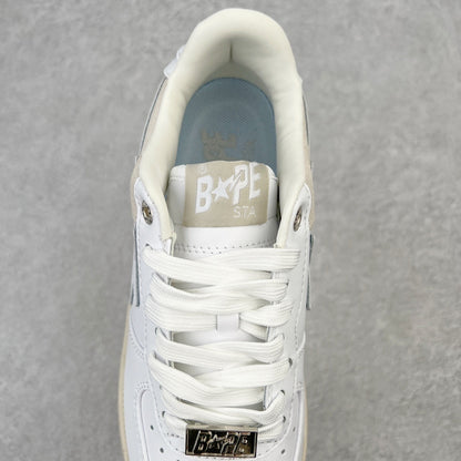 A Bathing Ape Bape Sta Low Suede Heel White