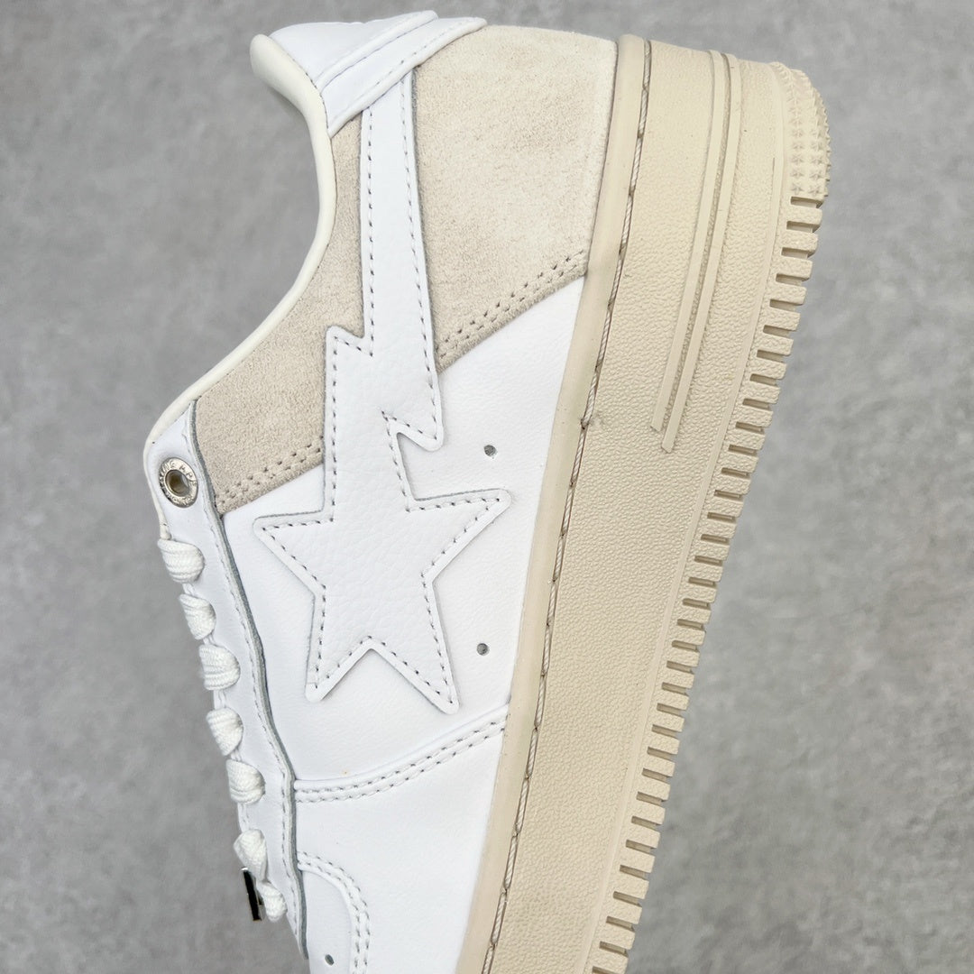 A Bathing Ape Bape Sta Low Suede Heel White