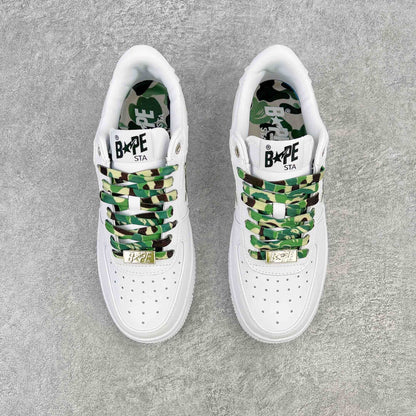 A Bathing Ape Bape Sta Low White ABC Camo Green