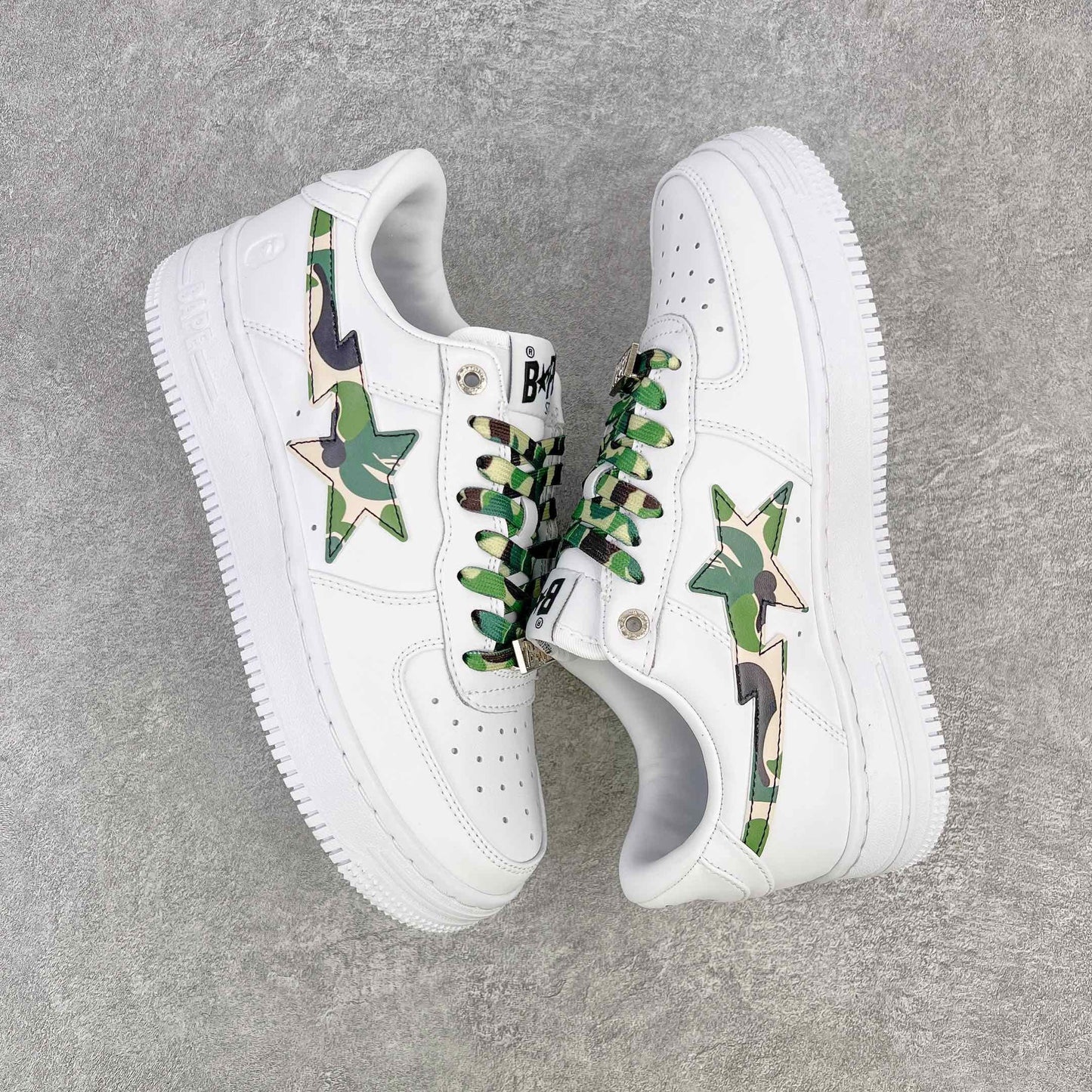 A Bathing Ape Bape Sta Low White ABC Camo Green