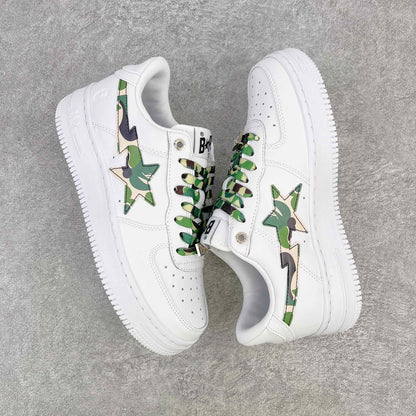 A Bathing Ape Bape Sta Low White ABC Camo Green