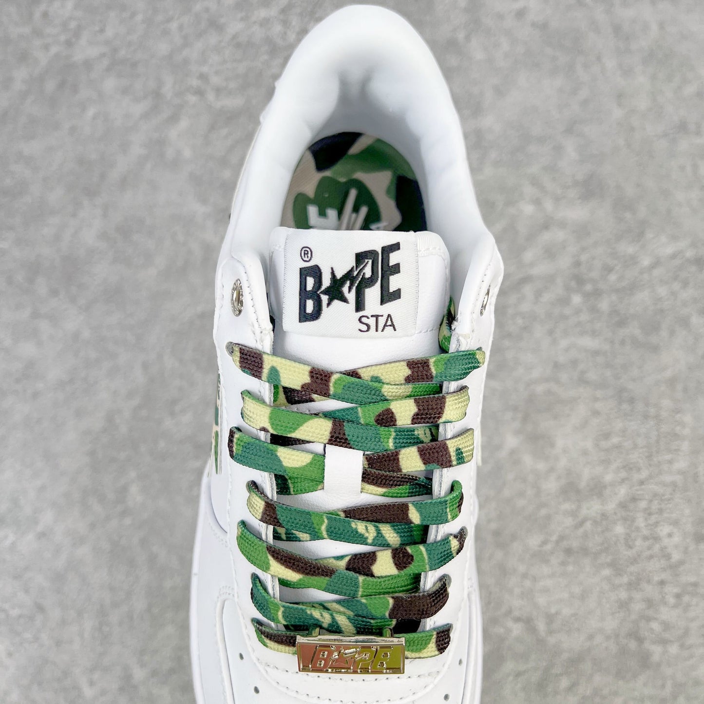 A Bathing Ape Bape Sta Low White ABC Camo Green