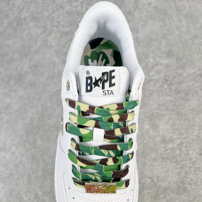 A Bathing Ape Bape Sta Low White ABC Camo Green