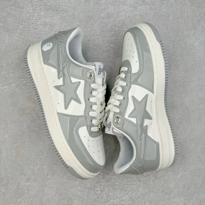 A Bathing Ape Bape Sta Patent Leather White Grey