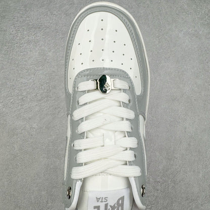 A Bathing Ape Bape Sta Patent Leather White Grey