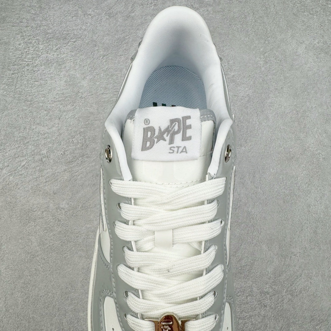 A Bathing Ape Bape Sta Patent Leather White Grey