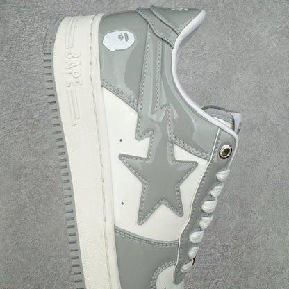 A Bathing Ape Bape Sta Patent Leather White Grey