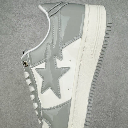 A Bathing Ape Bape Sta Patent Leather White Grey