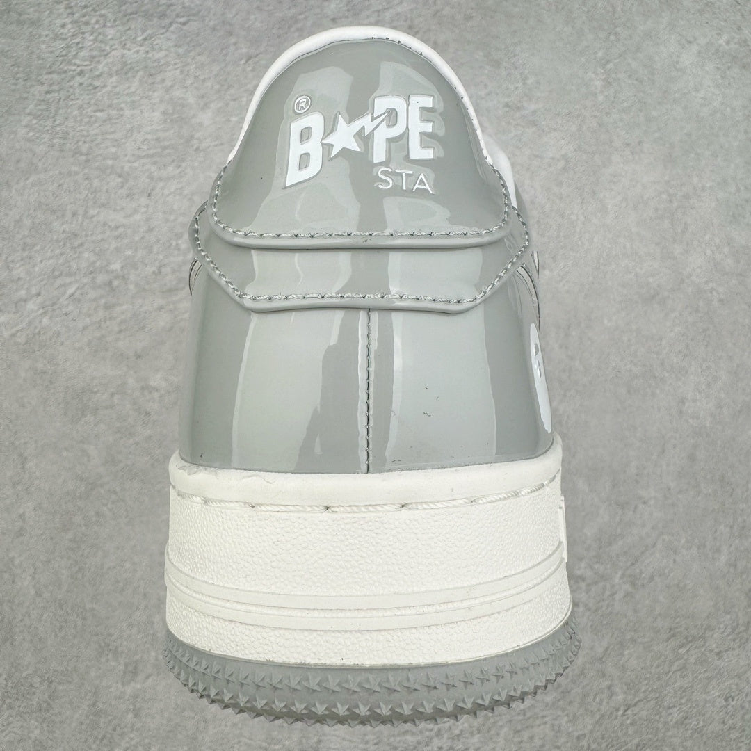 A Bathing Ape Bape Sta Patent Leather White Grey
