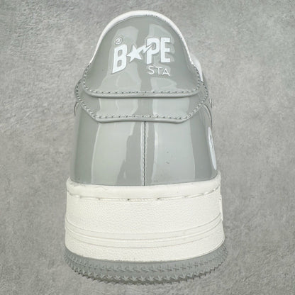 A Bathing Ape Bape Sta Patent Leather White Grey