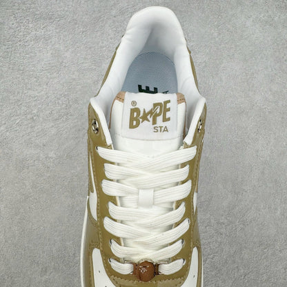 A Bathing Ape Bape Sta Patent Leather White Khaki
