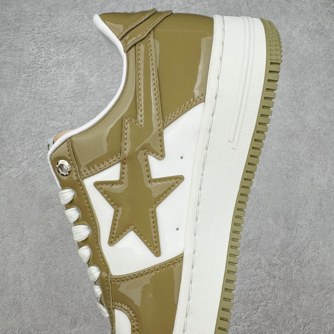 A Bathing Ape Bape Sta Patent Leather White Khaki
