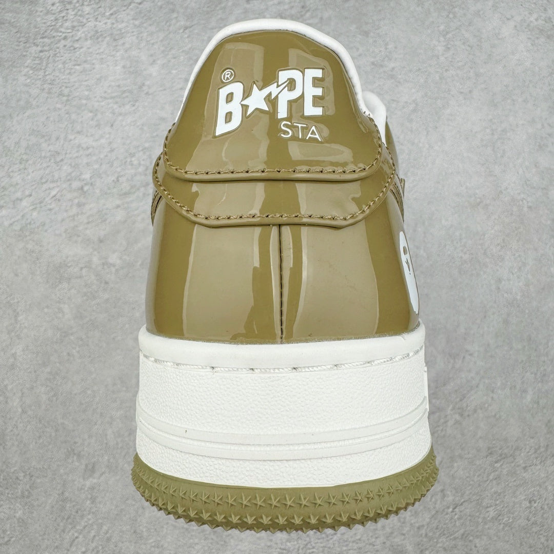 A Bathing Ape Bape Sta Patent Leather White Khaki