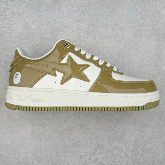 A Bathing Ape Bape Sta Patent Leather White Khaki