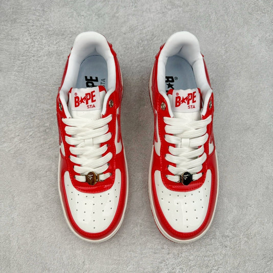 A Bathing Ape Bape Sta Patent Leather White Red