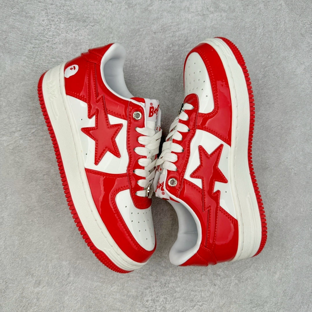 A Bathing Ape Bape Sta Patent Leather White Red