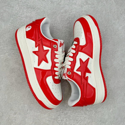 A Bathing Ape Bape Sta Patent Leather White Red