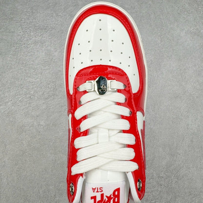 A Bathing Ape Bape Sta Patent Leather White Red