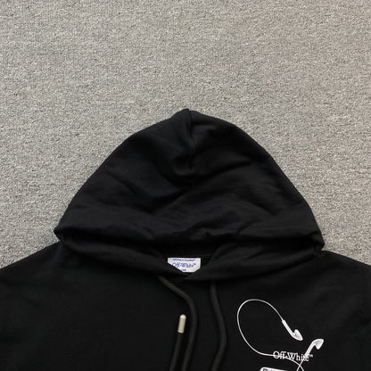 OFF WHITE SCAN ARROW HOODIE BLACK