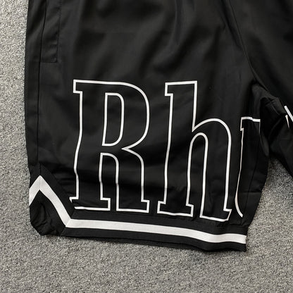 RHUDE COURT LOGO SHORTS BLACK