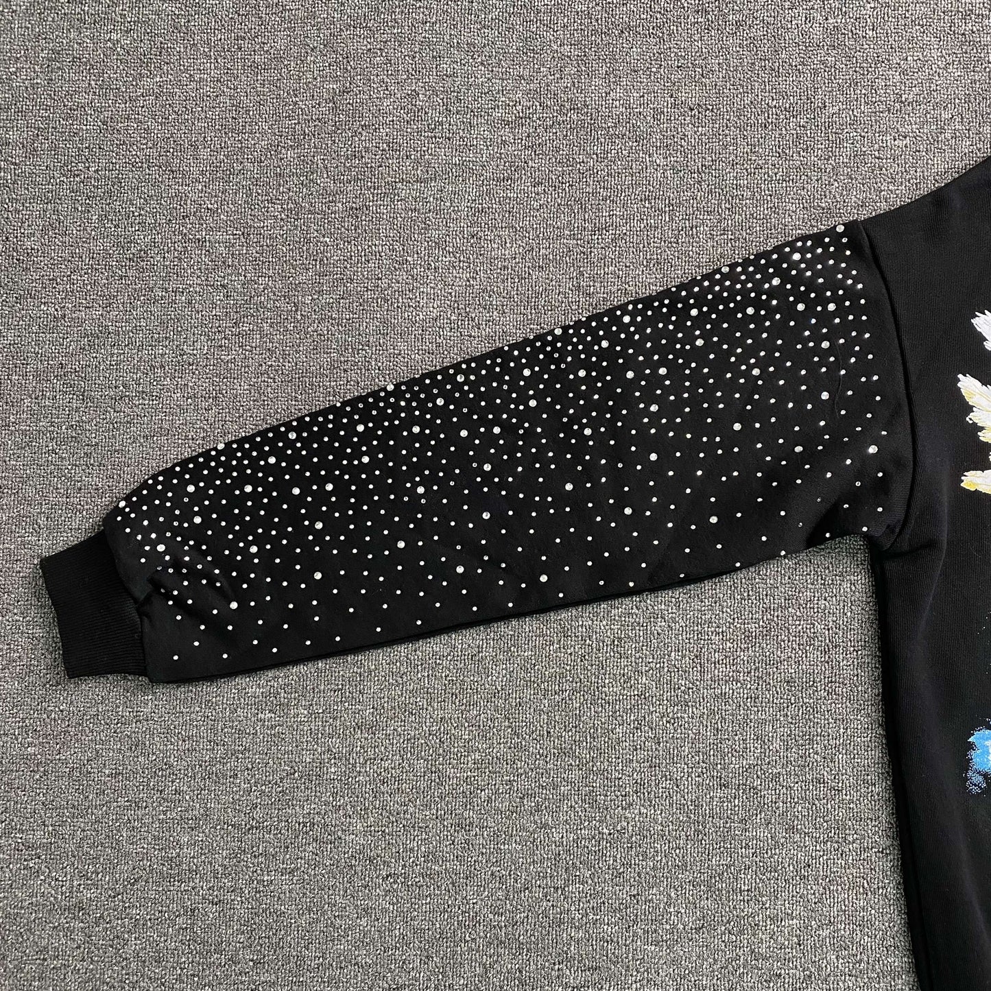 Mixed Emotion Fallen Angels Rhinestone Hoodie Black