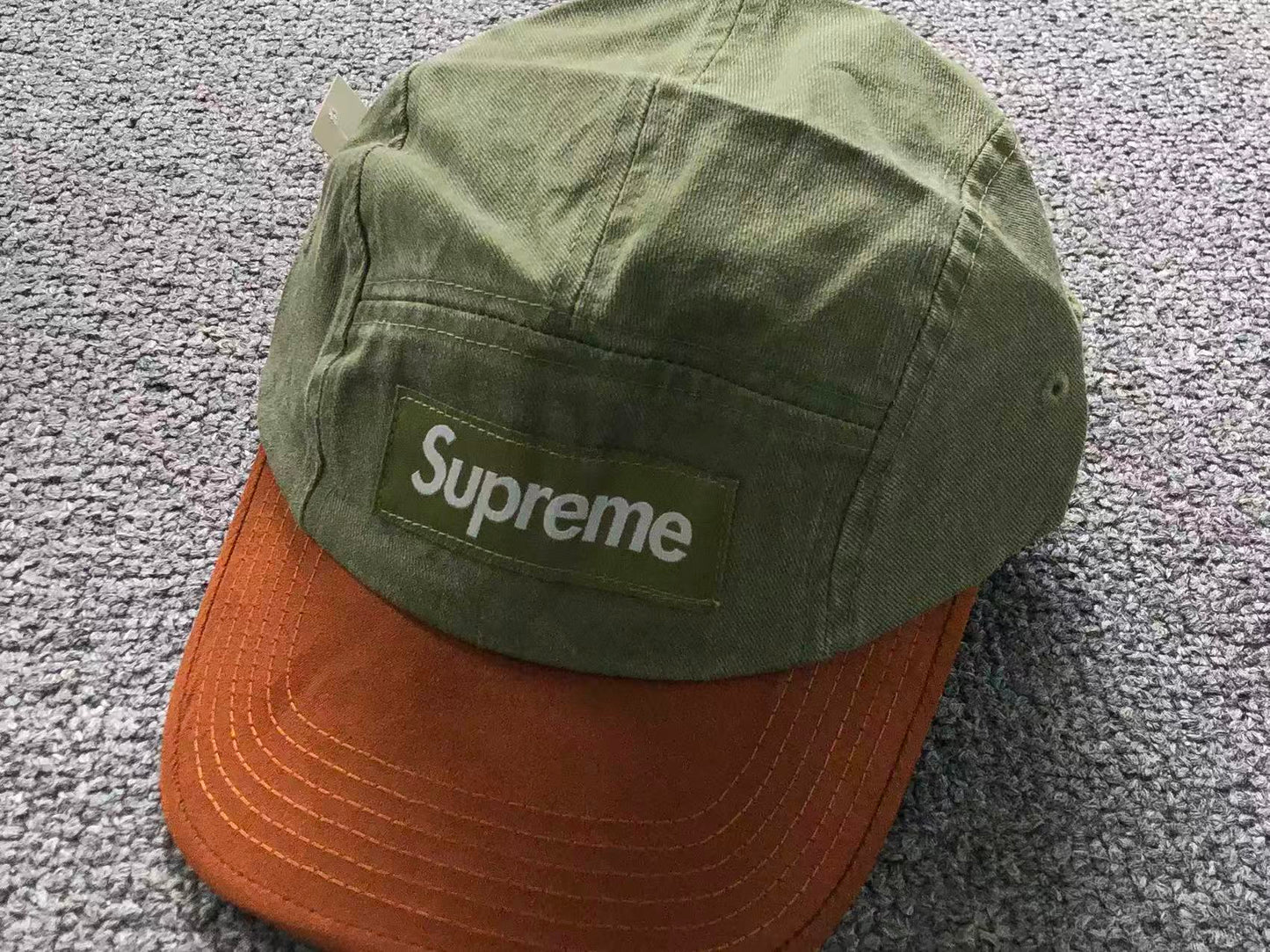 Supreme Suede Visor Camp Cap Light Olive