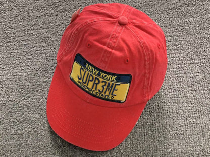 Supreme License Plate 6-Panel Red