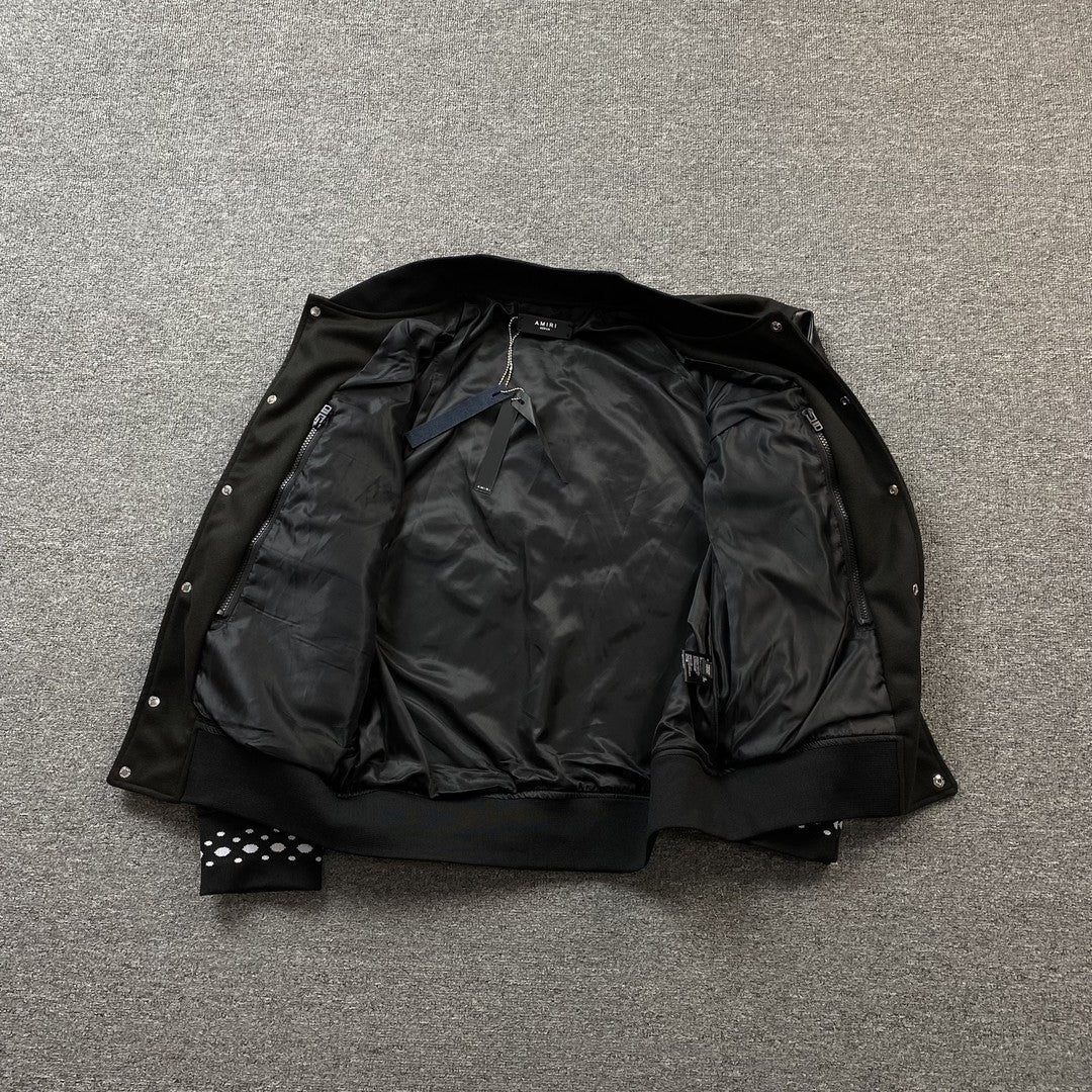 AMIRI PREMIER RECORD BOMBER JACKET BLACK