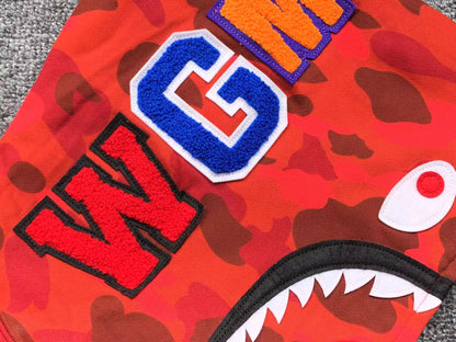 BAPE COLOR CAMO SHARK FULL ZIP HOODIE RED