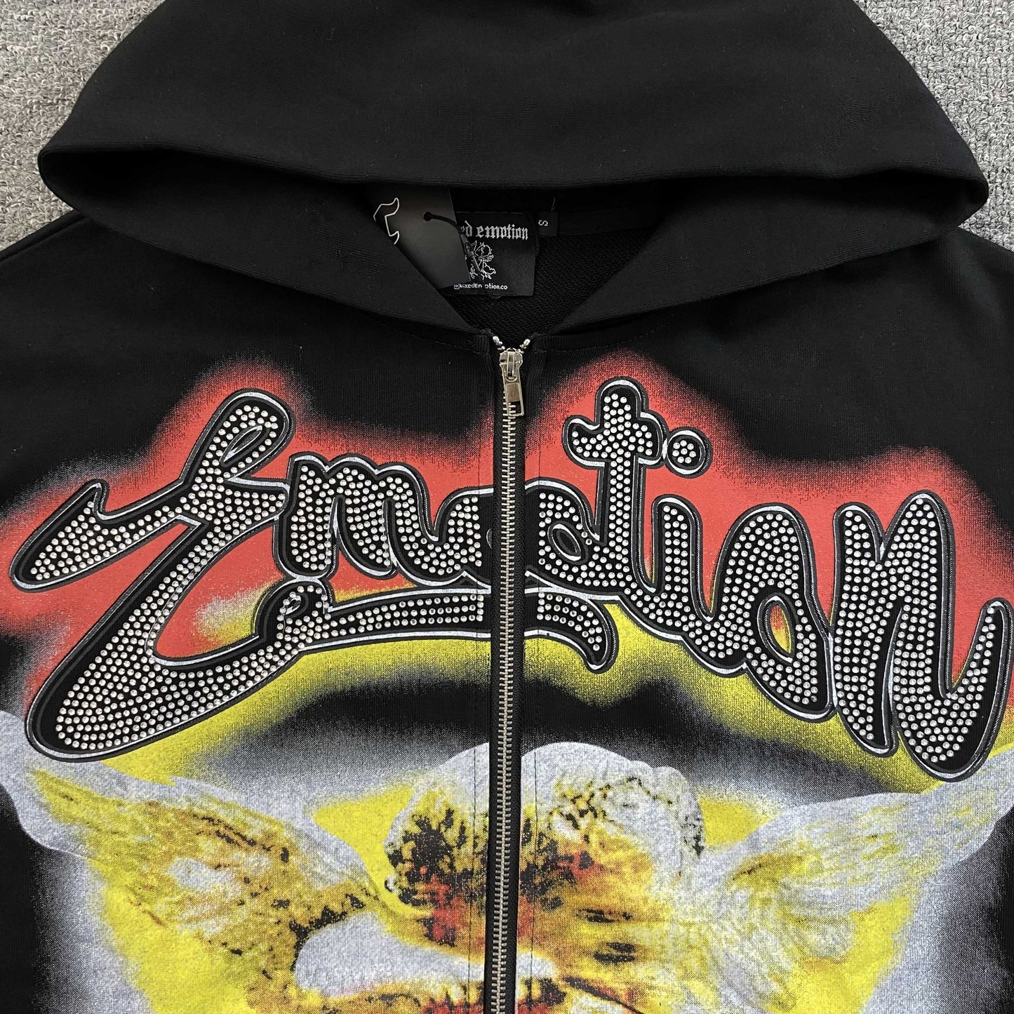 Mixed Emotion Rhinestone Jacket Black