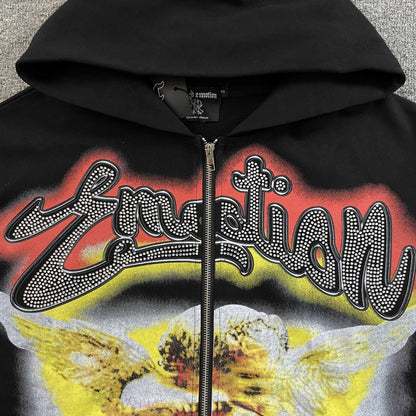 Mixed Emotion Rhinestone Jacket Black