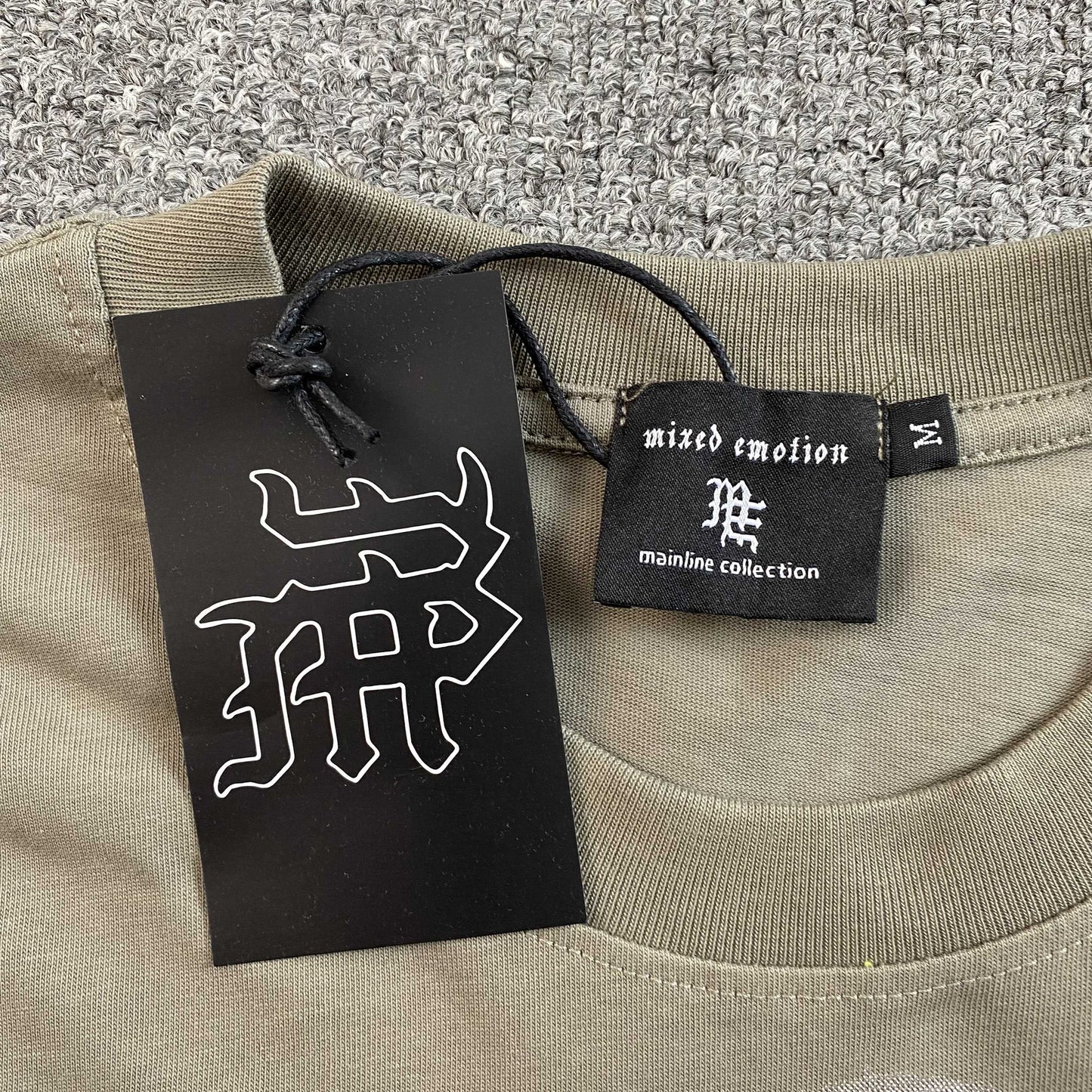 Mixed Emotion Blinded Rhinestone Tee Grey