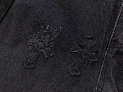 Chrome Hearts Cross Patch Jeans Black