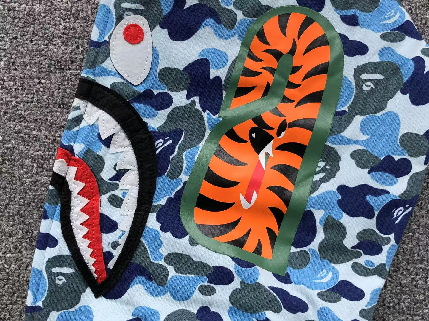 BAPE ABC SHARK FULL ZIP DOUBLE HOODIE BLACK BLUE