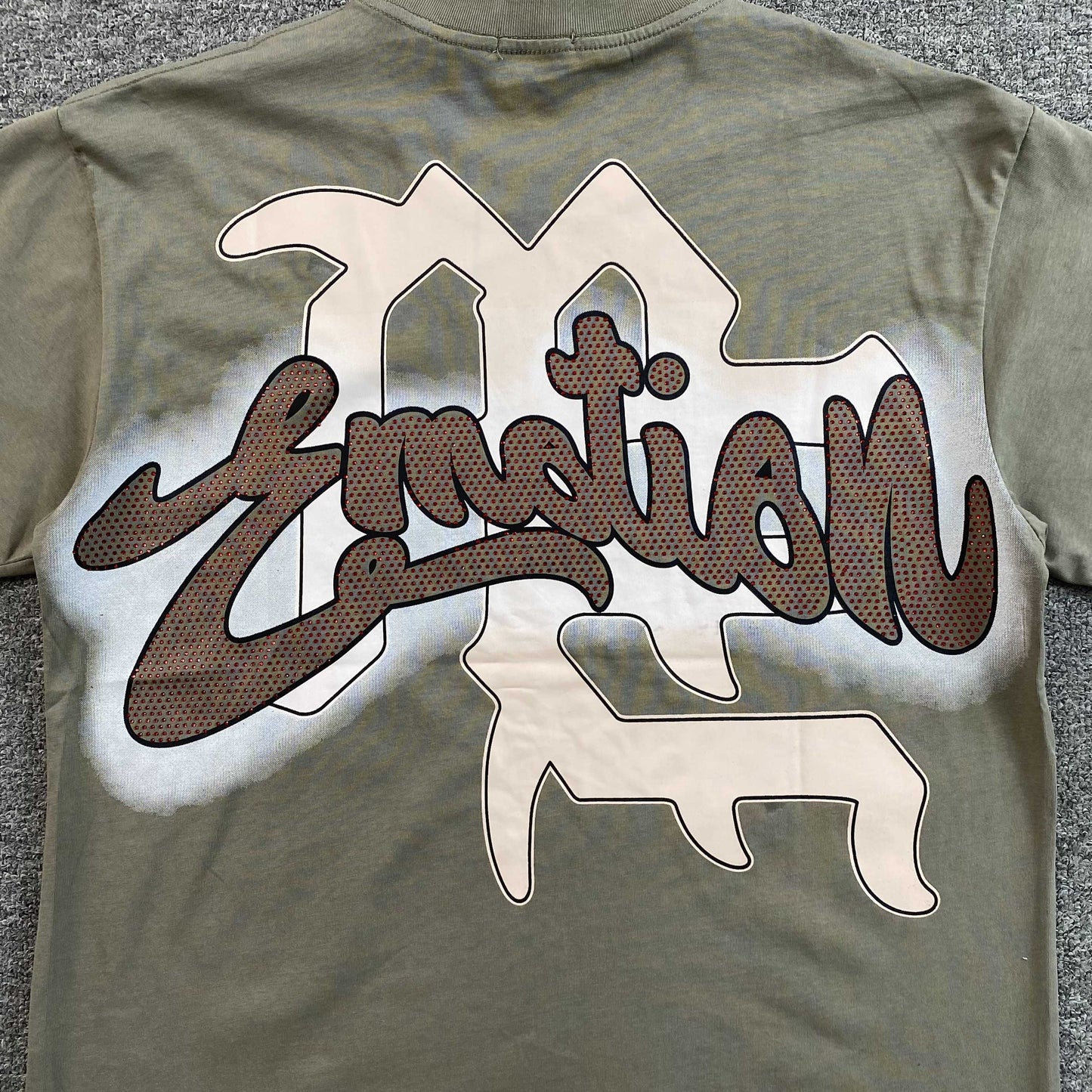 Mixed Emotion Blinded Rhinestone Tee Grey