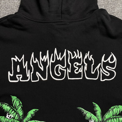 PALM ANGELS PALMS & SKULL HOODIE BLACK